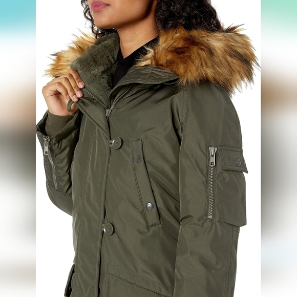 Eskimo Midlength Down Parka with Faux Fur Hood - Picture 2 of 13